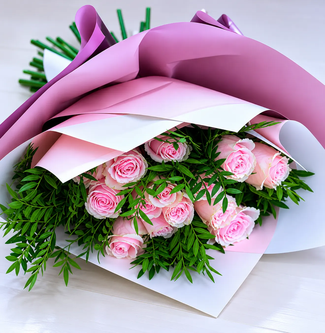 Buchet cu trandafiri Soft Pink